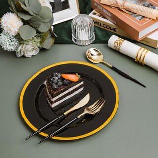 Foto 7 | Foto 7 | Juego De Cubiertos N9r De Plástico Dorado 90 Piezas Con Mango Negro Halloween - Venta Internacional.