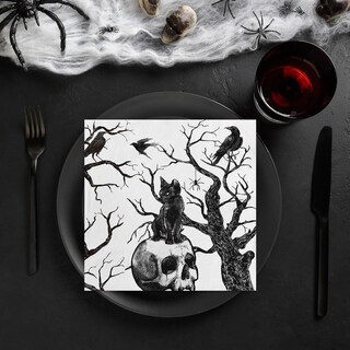 Foto 5 | Foto 5 | Servilletas De Papel Jarthenaamcs Halloween Black Skull Cat X50 - Venta Internacional.
