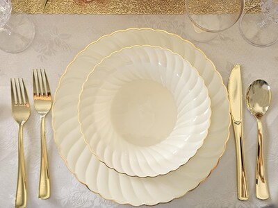 Foto 7 | Foto 7 | Platos Desechables De Plástico Para Ocasiones Especiales 240 Unidades Boda Vintage - Venta Internacional.