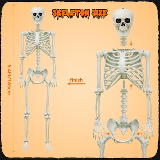 Foto 2 | Foto 2 | Halloween Skeleton Slixune 165 Cm Plegable Para Interiores Y Exteriores - Venta Internacional.
