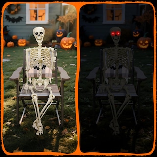 Foto 4 | Foto 4 | Halloween Skeleton Slixune 165 Cm Plegable Para Interiores Y Exteriores - Venta Internacional.