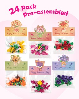 Foto 6 | Foto 6 | Bloques De Construcción Para Ramos De Flores Voplintra Para San Valentín Paquete De 24 - Venta Internacional.
