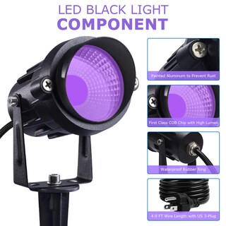 Foto 7 | Foto 7 | Spotlight Sunvie Outdoor Black Light 12 W Púrpura Impermeable Paquete De 2 - Venta Internacional.