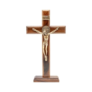 Foto 1 | Foto 1 | Crucifijo Para Intercesión Pared O Mesa Cruz De Madera Con San Benito 25 Cm - Venta Internacional.
