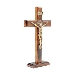 Foto 2 | Foto 2 | Crucifijo Para Intercesión Pared O Mesa Cruz De Madera Con San Benito 25 Cm - Venta Internacional.
