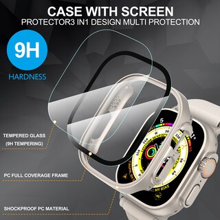 Foto 3 | Foto 3 | Funda Protectora De Pantalla Para Apple Watch Ultra/ultra 2 De 49 Mm Paquete De 2 - Venta Internacional.