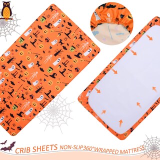 Foto 4 | Foto 4 | Sábana Bajera Ajustable Cloele Halloween Pumpkin 132 X 71 X 13 Cm  Color Naranja - Venta Internacional.