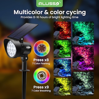 Foto 3 | Foto 3 | Focos Solares Alusso Multicolor 9 Modos Impermeables Paquete De 4 - Venta Internacional.