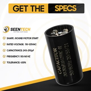 Foto 4 | Foto 4 | Condensador De Arranque De Motor Seentech 243-292uf 110-125vac 50/60 Hz - Venta Internacional.