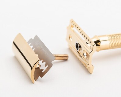 Foto 5 | Foto 5 | Maquinilla De Afeitar Merkur Classic De 2 Piezas Doble Filo Chapada En Oro - Venta Internacional.