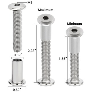 Foto 4 | Foto 4 | Pernos Para Muebles Xrfoiniu 50 Unidades M8 X 40 Mm Plateados Con Tuerca Cilíndrica - Venta Internacional.