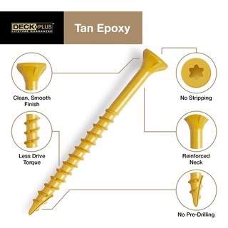 Foto 3 | Foto 3 | Sujetadores Screw Deck Plus Color Canela 48416 2 5 X 10 Mm 2 27 Kg - Venta Internacional.