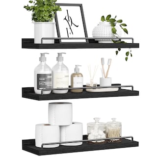 Foto 1 | Foto 1 | Estantes Flotantes Ryofobetto Para Decoración De Pared Y Baño Negros (juego De 3) - Venta Internacional.