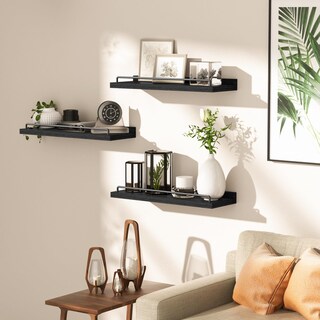 Foto 4 | Foto 4 | Estantes Flotantes Ryofobetto Para Decoración De Pared Y Baño Negros (juego De 3) - Venta Internacional.