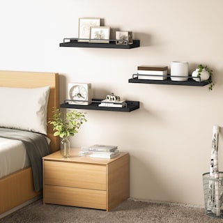 Foto 5 | Foto 5 | Estantes Flotantes Ryofobetto Para Decoración De Pared Y Baño Negros (juego De 3) - Venta Internacional.