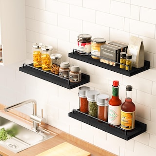 Foto 6 | Foto 6 | Estantes Flotantes Ryofobetto Para Decoración De Pared Y Baño Negros (juego De 3) - Venta Internacional.