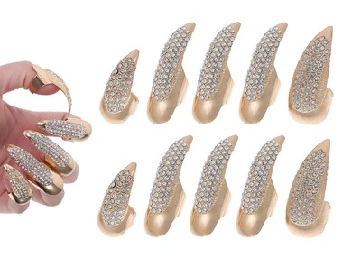 Foto 1 | Foto 1 | Set De Anillos De Uñas Postizos Bestga Para Halloween 10 Unidades Color Dorado - Venta Internacional.