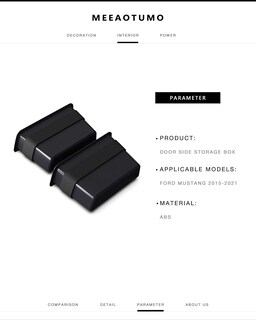 Foto 4 | Foto 4 | Accesorios Interiores De Caja De Almacenamiento Lateral De Puerta Para Ford Mustang 2015-2025 - Venta Internacional.