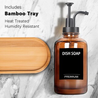 Foto 2 | Foto 2 | Dispensador De Jabón Para Platos Hoousuper Amber 530 Ml Vidrio Ultragrueso - Venta Internacional.