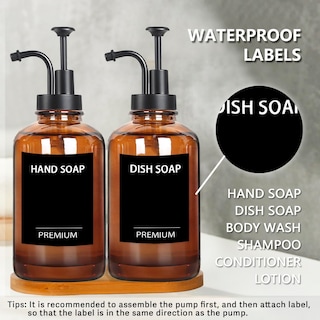 Foto 5 | Foto 5 | Dispensador De Jabón Para Platos Hoousuper Amber 530 Ml Vidrio Ultragrueso - Venta Internacional.