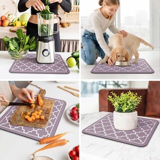 Foto 6 | Foto 6 | Alfombrilla Wiselife Para Secar Platos Superabsorbente Grande Color Morado - Venta Internacional.