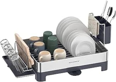 Foto 1 | Foto 1 | Escurreplatos De Acero Inoxidable Con Caño Giratorio Extraíble Antihuellas Encimera Cocina 57.2x31.7 Cm