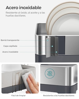 Foto 3 | Foto 3 | Escurreplatos De Acero Inoxidable Con Caño Giratorio Extraíble Antihuellas Encimera Cocina 57.2x31.7 Cm
