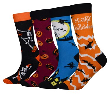 Foto 1 | Foto 1 | Calcetines Cansok Halloween Bat Skeleton Pumpkin Wizard 4 Pares - Venta Internacional.