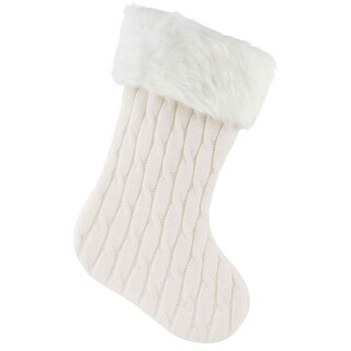 Foto 1 | Foto 1 | Bota Navideña Tejida Decorativa Color Blanco 45 Cm – Adorno De Chimenea Y Árbol Navidad Kyuden Home