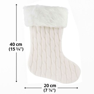 Foto 3 | Foto 3 | Bota Navideña Tejida Decorativa Color Blanco 45 Cm – Adorno De Chimenea Y Árbol Navidad Kyuden Home