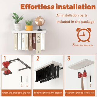 Foto 3 | Foto 3 | Estanterías Flotantes De Madera Tohiasen Montadas En La Pared  Juego De 2 - Venta Internacional.