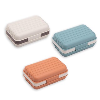 Foto 1 | Foto 1 | Recipientes De Jabón Xjmwxhfc Travel Con Tapa 3 Unidades (azul Blanco Marrón) - Venta Internacional.