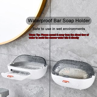 Foto 3 | Foto 3 | Soporte Para Jabonera Nicavkit Montado En La Pared Con Tapa Paquete De 2 - Venta Internacional.