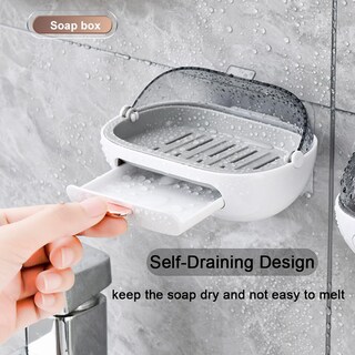 Foto 4 | Foto 4 | Soporte Para Jabonera Nicavkit Montado En La Pared Con Tapa Paquete De 2 - Venta Internacional.
