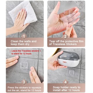 Foto 5 | Foto 5 | Soporte Para Jabonera Nicavkit Montado En La Pared Con Tapa Paquete De 2 - Venta Internacional.