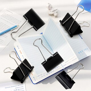 Foto 7 | Foto 7 | Clips De Encuadernación Aellabus Tamaño Grande 5 1 Cm 72 Unidades Acero Templado Negro - Venta Internacional.