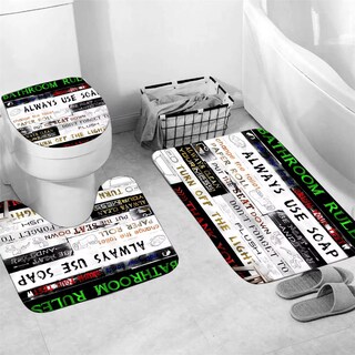 Foto 3 | Foto 3 | Set De Decoración De Accesorios De Baño Cortina De Ducha Azhm Letter - Venta Internacional.