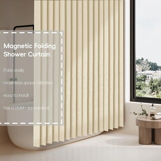 Foto 6 | Foto 6 | Cortinas De Ducha Ajazz Magnéticas Plegables De Poliéster Beige - Venta Internacional.