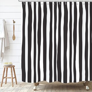 Foto 1 | Foto 1 | Cortina De Ducha Gkleasg A Rayas Blancas Y Negras De 180 X 180 Cm - Venta Internacional.
