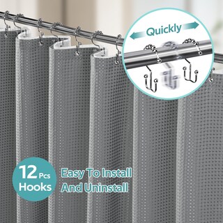 Foto 2 | Foto 2 | Juego De Cortinas De Ducha Vipfree Waffle 3 En 1 258 G/m² 180 X 180 Cm Gris - Venta Internacional.