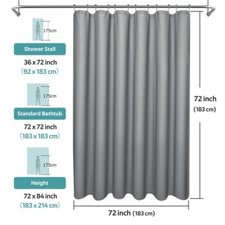 Foto 6 | Foto 6 | Juego De Cortinas De Ducha Vipfree Waffle 3 En 1 258 G/m² 180 X 180 Cm Gris - Venta Internacional.