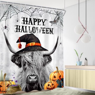 Foto 3 | Foto 3 | Cortina De Ducha Ambzek Halloween Cow Rústica Otoño 150 X 180 Cm - Venta Internacional.