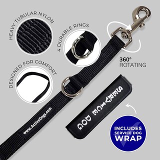 Foto 6 | Foto 6 | Correa Para Perro Hands Free Activedogs Bandolera De Nailon 2 3 M Negra - Venta Internacional.