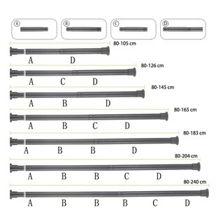 Foto 3 | Foto 3 | ''barra Extensible Para Cortina De Ducha De Baño De 80 A 240cm Negro ''