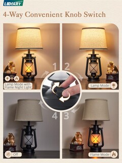 Foto 3 | Foto 3 | Lámpara De Mesa Lediary Linterna Led Negra Con Forma De Llama Parpadeante 18 72 Cm - Venta Internacional.
