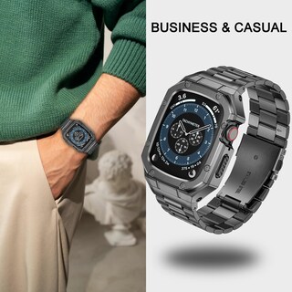 Foto 5 | Foto 5 | Correa De Reloj Con Funda Baiteyou Acero Inoxidable Apple 46 Mm Serie 10 - Venta Internacional.