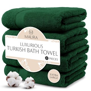 Foto 1 | Foto 1 | Toallas De Baño Maura Hunter Green De Algodón Turco Xl Juego De 4 - Venta Internacional.