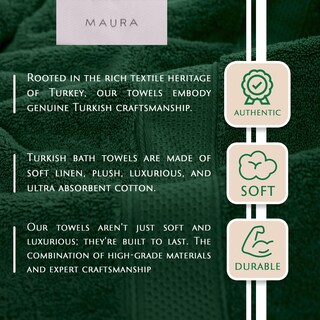 Foto 2 | Foto 2 | Toallas De Baño Maura Hunter Green De Algodón Turco Xl Juego De 4 - Venta Internacional.