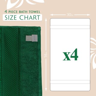 Foto 3 | Foto 3 | Toallas De Baño Maura Hunter Green De Algodón Turco Xl Juego De 4 - Venta Internacional.