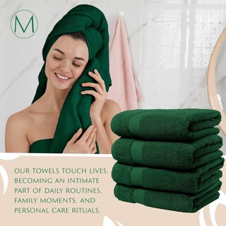 Foto 5 | Foto 5 | Toallas De Baño Maura Hunter Green De Algodón Turco Xl Juego De 4 - Venta Internacional.